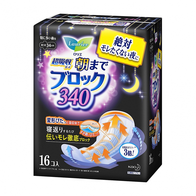 로리에 초 흡수가드 340 날개형 34cm 14개입_위생용품 생리대