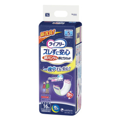 라이프리 바지유형 비뚤어지지 않는 안심 팬츠 슈퍼 나이트용 5회흡수 16매입_성인기저귀 요실금