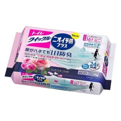 퀵쿠루 화장실 세제 냄새예방 플러스 로즈향 리필용 16매입