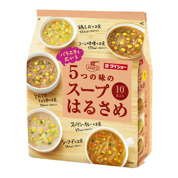 버라이어티 펼쳐지는 5가지 맛의 스프 당면(닭 한 것이 콘 된장 돼지 뼈 간장 해산물 매운 카레) 1 세트