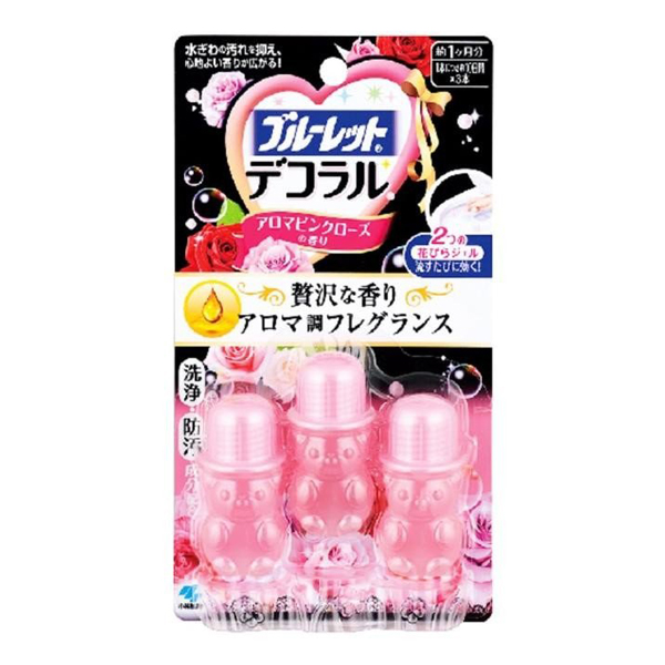 블루렛 데코랄 아로마 핑크 로즈 변기 청소 7.5g x 3개입