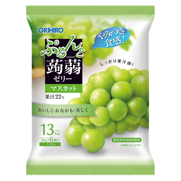 오리히로 곤약젤리 파우치 샤인머스캣맛 6개입