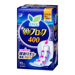 카오 로리에 초 흡수가드 아침까지 블록 400 날개형 10개입_위생용품 생리대