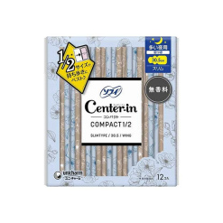 센터 인 컴팩트 1/2 무향 오버나이트 날개형 30.5cm (12매입)_생리대