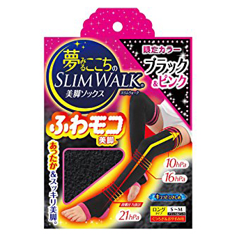 꿈꾸는 기분 모코 아름다운 다리 롱타입 블랙&핑크 S-M사이즈(1개)_압박스타킹