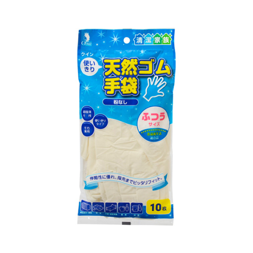 퀸 일회용 천연 고무 장갑 pf 보통 10 개입