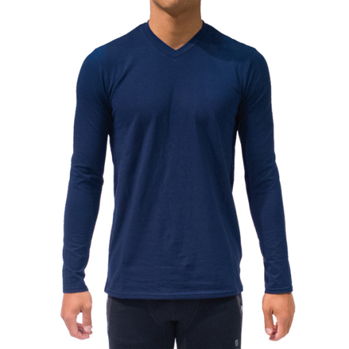 1남성용 면혼합 콤파이 ls 티v 목 남색