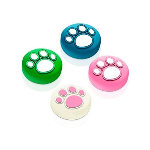 닌텐도 스위치 조이콘 아날로그 스틱 커버 swich joy con switch lite용 실리콘 고양이 발바닥 4개 세트초록파랑핑크화이트