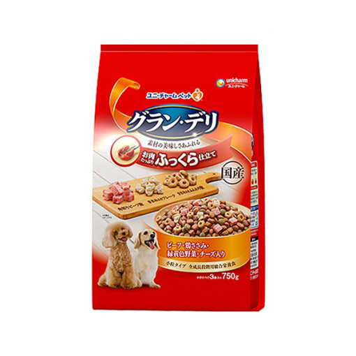 유니참 그랑 델리 비프 닭가슴살 녹황색 야채 치즈 함유 750g