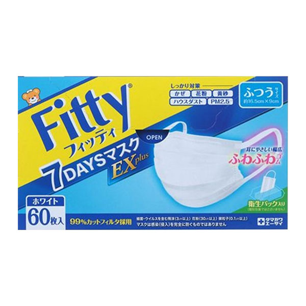 피티 7 DAYS 마스크 EX 플러스 60 매 화이트 화이트 사이즈