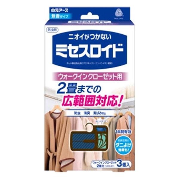 미세스로이드 워크인 옷장용 1년 방충 무취 타입 3개입