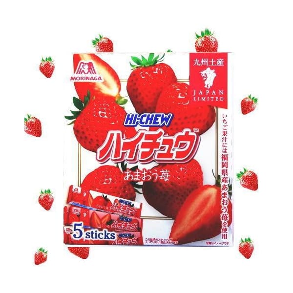 모리나가 제과 큐슈한정 여행하는 하이츄 아마오우 딸기