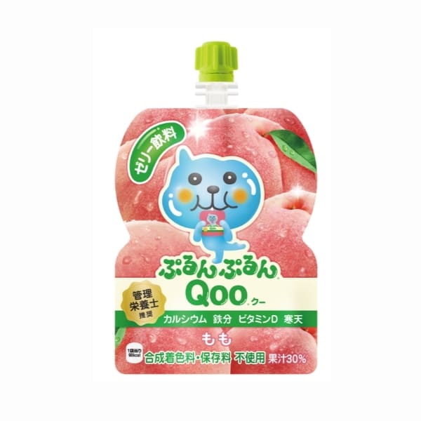 코카콜라 미니메이드 탱글탱글 Qoo 복숭아맛 젤리음료 125g