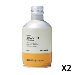 무인양품 과즙 100% 귤소다 280ml  2  X 세트