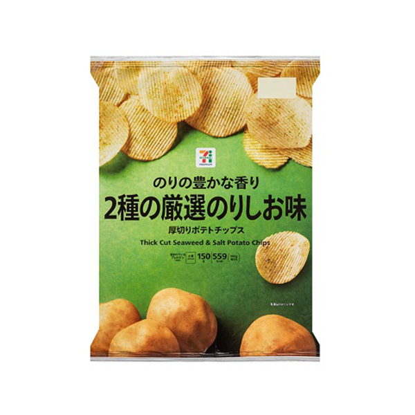 세븐일레븐 프리미엄 2종의 엄선된 김소금 두껍게 썬 리치 감자 칩 150g
