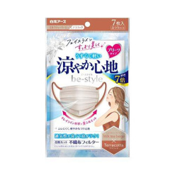 하쿠겐어스 비스타일 플리츠 타입 시원함 보통 사이즈 밀크티 베이지×테라코타 <7장>