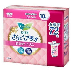 카오 로리에 보송 퓨어 흡수 초흡수 슬림 10cc 슈퍼 점보 무향료 72매입