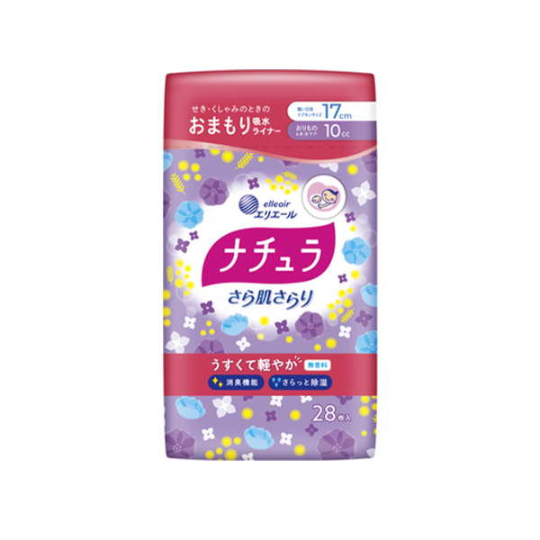 다이오제지 에리엘 내추럴 보송보송 피부 보송 가벼운 흡수 팬티라이너 17cm 10cc 28장