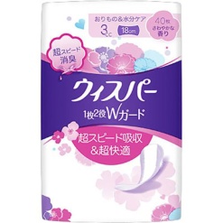P&G 위스퍼 1장으로 2가지 역할 W가드 3cc 상쾌한 향 40매입