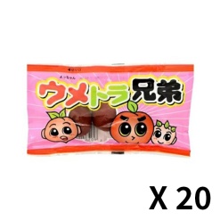 욧쨩식품 우메토라 형제 1봉(​​3개입)  x 20봉 세트