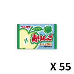 마루카와제과 청사과맛 풍선껌 1개 x 55개 세트