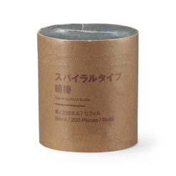 무인양품 굴곡 면봉 검정 200개입 리필용