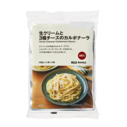 무인양품 생크림과 3종 치즈 까르보나라 3봉입 130g