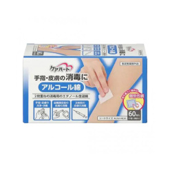 타마가와에자이 케어하트 알코올 소독솜 4×4cm 60포